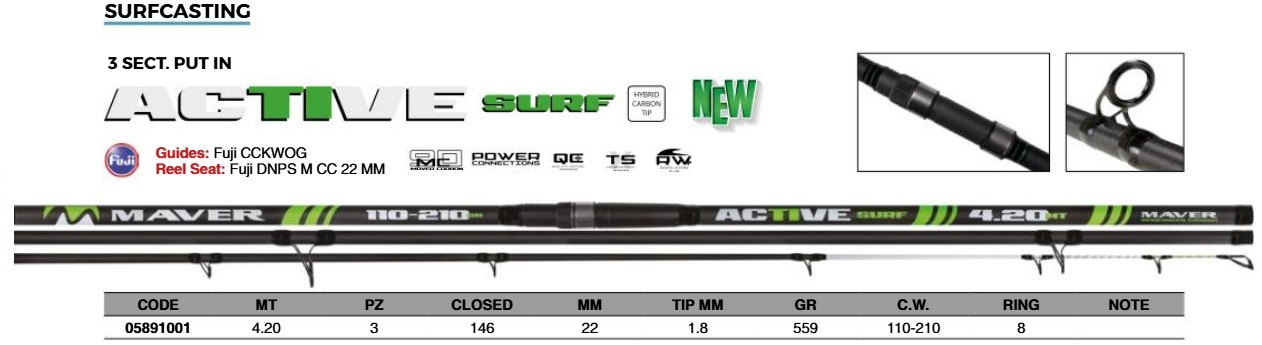 CAÑA MAVER ACTIVE SURF 4.20MT